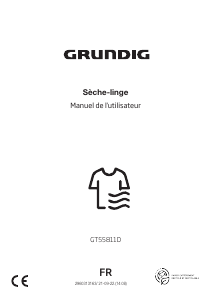 Mode d’emploi Grundig GT55811D Sèche-linge