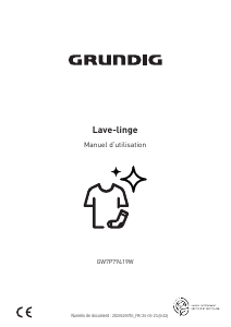 Mode d’emploi Grundig GW7P79419W Lave-linge