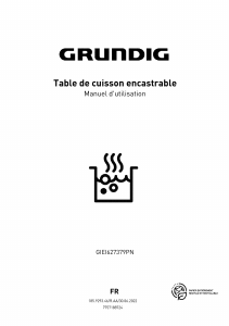 Mode d’emploi Grundig GIEI627379PN Table de cuisson