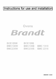 Manual Brandt BCE120W Oven