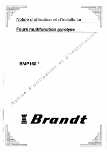 Mode d’emploi Brandt BMP160W Four