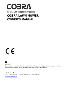 Handleiding Cobra AirMow 5180V Grasmaaier