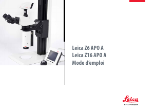 Mode d’emploi Leica Z6 APO A Microscope