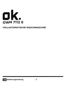 Bedienungsanleitung OK OWM 7112 B Waschmaschine