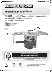 Käyttöohje Record Power TS250RS Pöytäsaha
