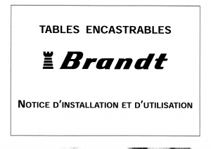 Mode d’emploi Brandt BG70W Table de cuisson