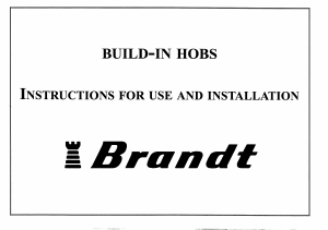 Manual Brandt BGS70W Hob