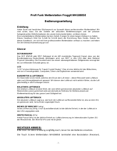 Bedienungsanleitung Froggit WH1080SE Wetterstation