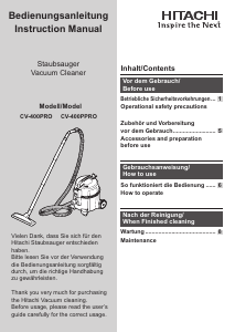 Handleiding Hitachi CV-400PPRO Stofzuiger