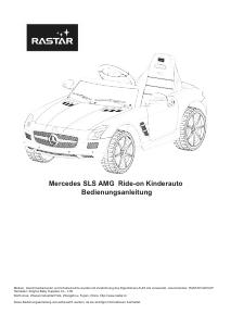 Bedienungsanleitung Rastar Mercedes-Benz SLS AMG Kinderauto