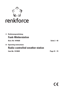 Handleiding Renkforce 1414020 Weerstation