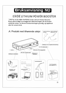 Bruksanvisning Exide Lithium Power Booster Starthjelp