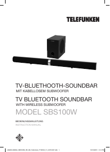 Manual Telefunken SBS100W Home Theater System