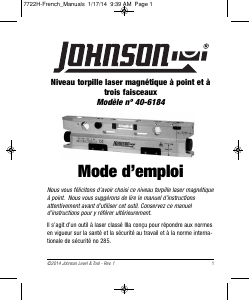 Mode d’emploi Johnson 40-6184 Niveau à bulle