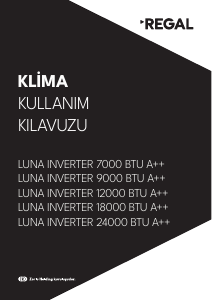 Kullanım kılavuzu Regal LUNA INVERTER 24000 BTU A++ Klima