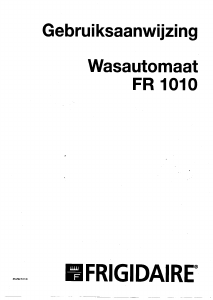 Handleiding Frigidaire FR 1010 Wasmachine