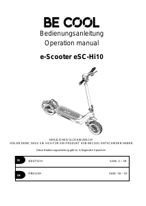 Handleiding Be Cool eSC-Hi10 Elektrische step