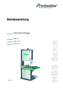 Bedienungsanleitung Holzstar HBS 251 Bandsäge