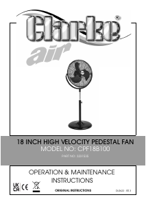 Manual Clarke CPF 18B100 Fan