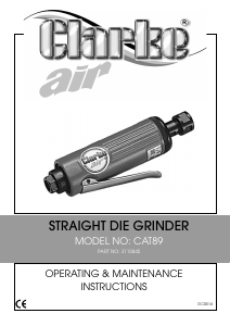 Handleiding Clarke CAT 89 Rechte slijper