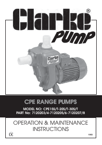 Manual Clarke CPE 15S Water Pump