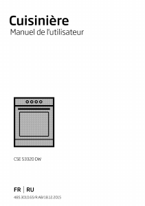 Mode d’emploi BEKO CSE 53320 DW Cuisinière