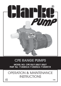Manual Clarke CPE 30S Water Pump