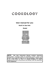 Handleiding Cookology GGH306BK Kookplaat