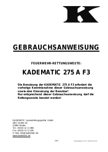 Bedienungsanleitung Kadematic 275 A F3 Rettungsweste