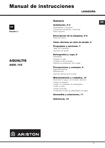 Manual de uso Ariston AQXL 105 (EX) Aqualtis Lavadora