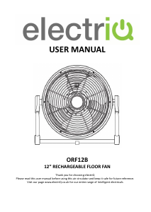 Handleiding ElectriQ ORF12B Ventilator