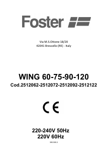 Manual Foster Wing 60 Cooker Hood