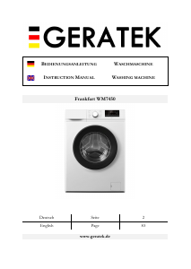 Bedienungsanleitung Geratek Frankfurt WM7450 Waschmaschine
