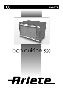 Bedienungsanleitung Ariete 976 Bon Cuisine 520 Backofen