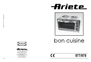 Руководство Ariete 977 BOn Cuisine 380 духовой шкаф