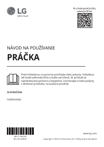 Návod LG FASR9A34WC Práčka