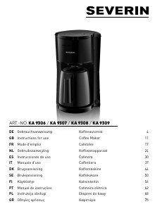 Mode d’emploi Severin KA 9307 Cafetière