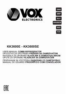 Priručnik Vox KK3600SE Frižider – zamrzivač