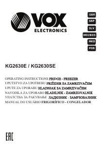 Handleiding Vox KG2630E Koel-vries combinatie