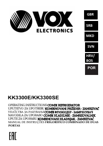 Прирачник Vox KK3300SE Фрижидер-замрзнувач