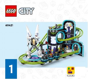 Bedienungsanleitung Lego set 60421 City Achterbahn mit Roboter-Mech