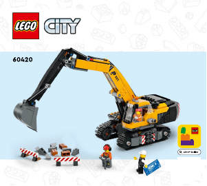 Handleiding Lego set 60420 City Gele graafmachine