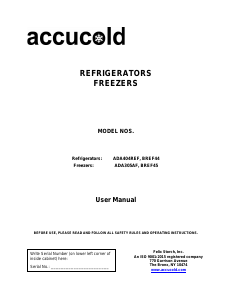Manual Accucold ADA305AFSSTBC Freezer
