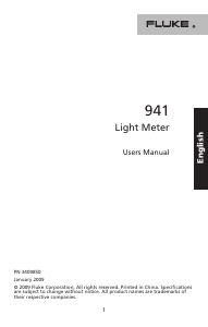 Handleiding Fluke 941 Lichtmeter