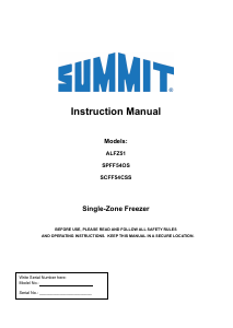 Manual Summit ALFZ51 Freezer