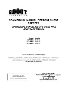 Manual Summit SCFM203 Freezer