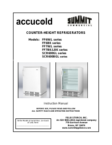 Manual Summit FF6BK7BZADA Refrigerator