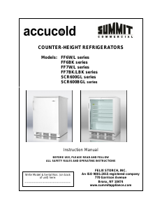 Manual Summit FF6W7BZADA Refrigerator