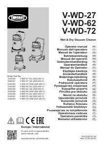 Návod Tennant V-WD-27 Vysávač