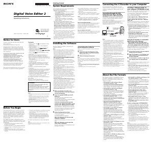 Handleiding Sony ICD-SX45 Audiorecorder